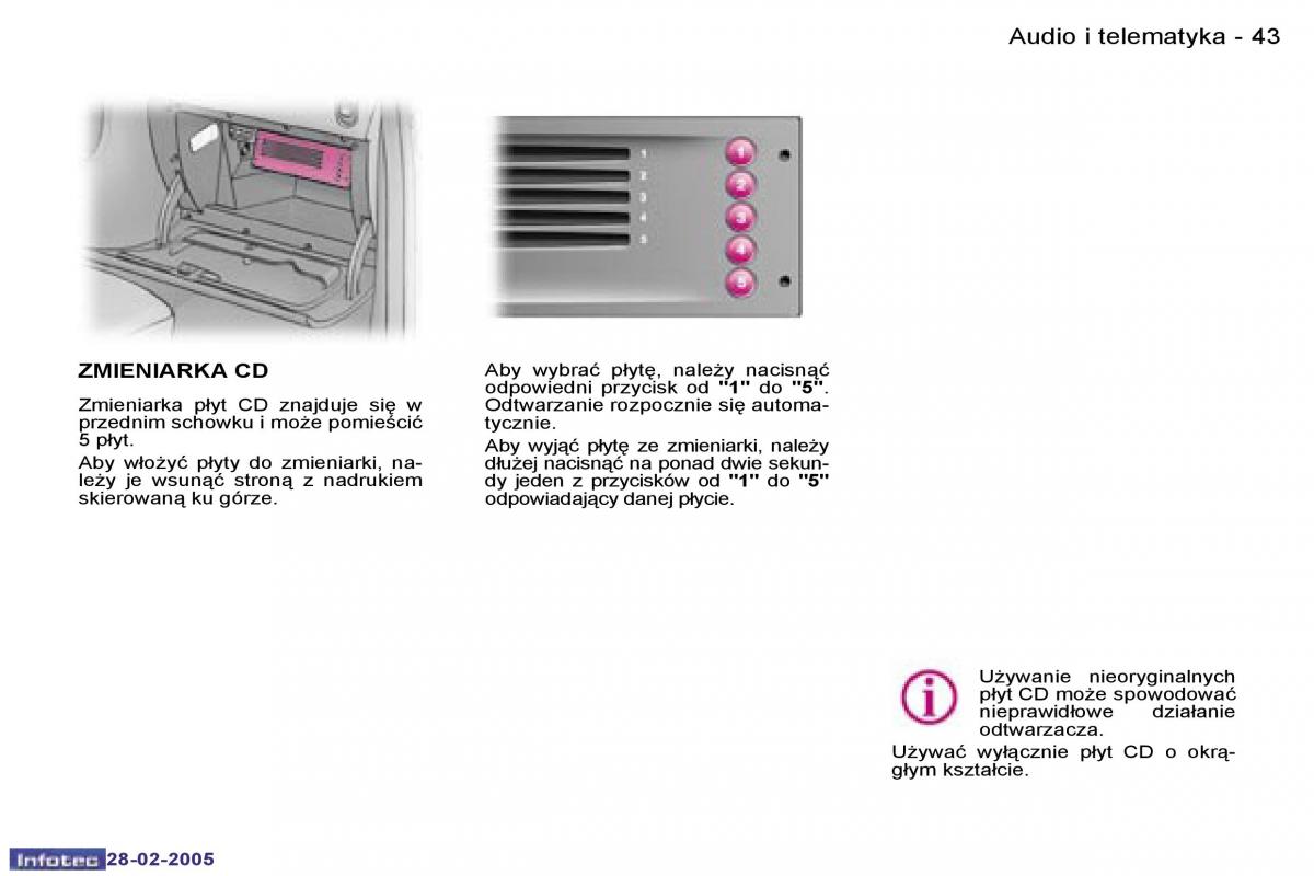 Peugeot 1007 instrukcja obslugi / page 43