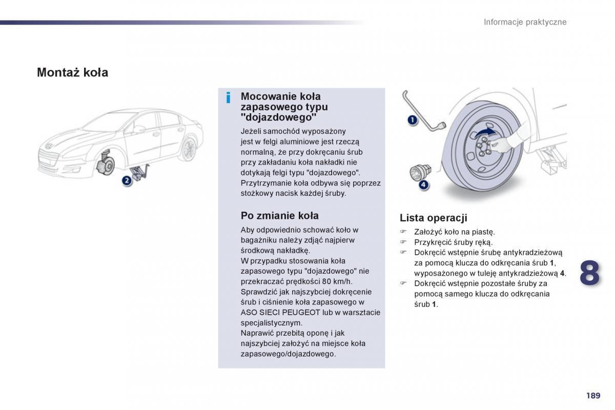 Peugeot 508 instrukcja obslugi / page 191