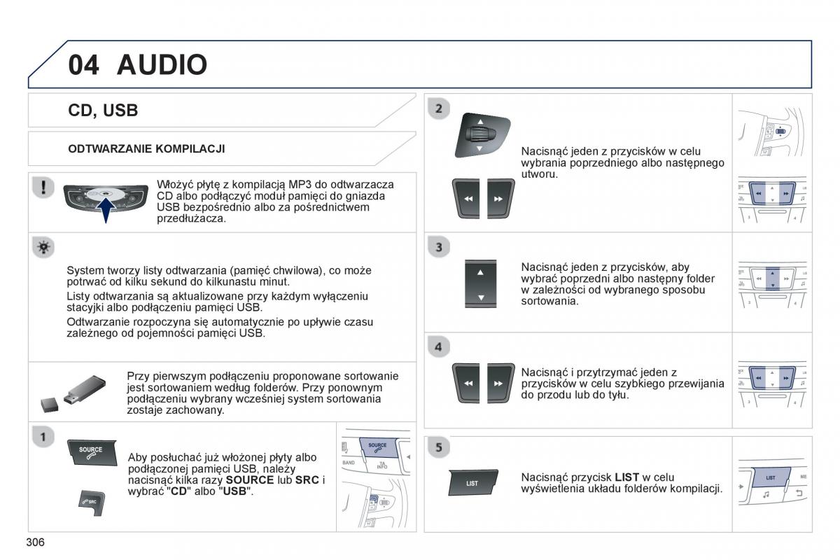 Peugeot 508 instrukcja obslugi / page 308