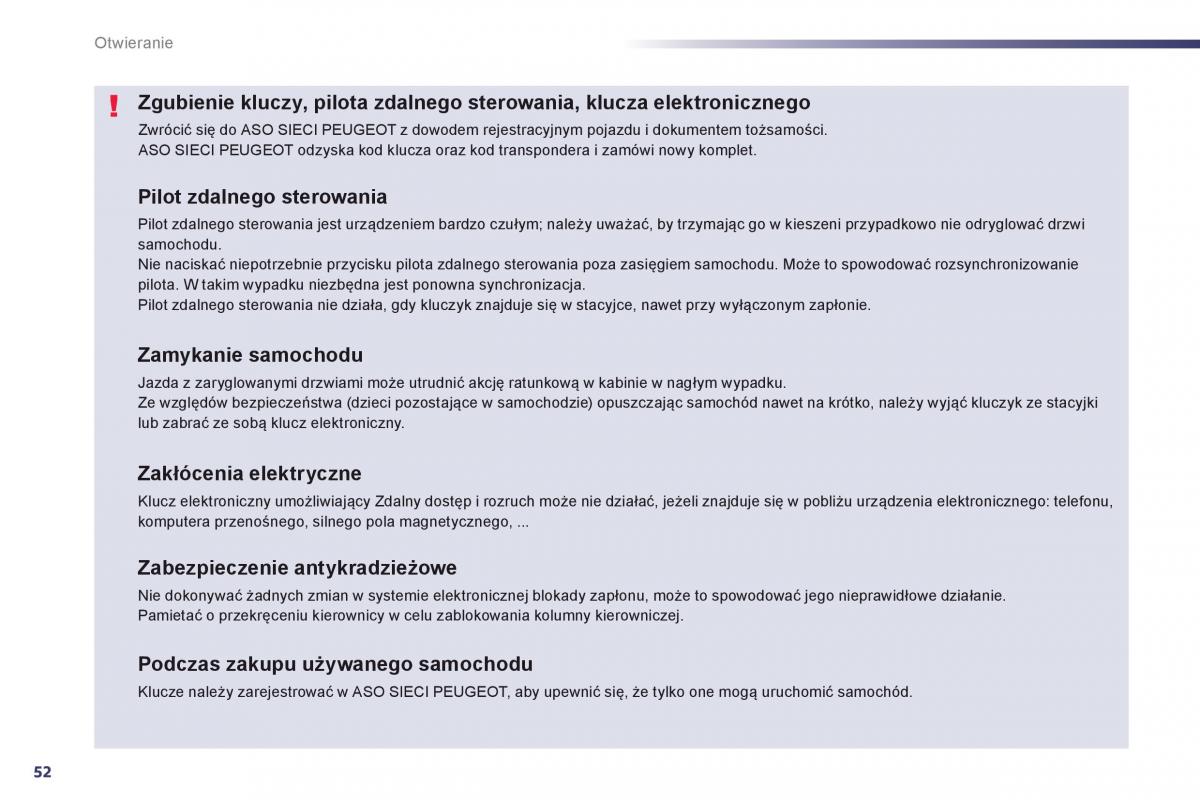 Peugeot 508 instrukcja obslugi / page 54