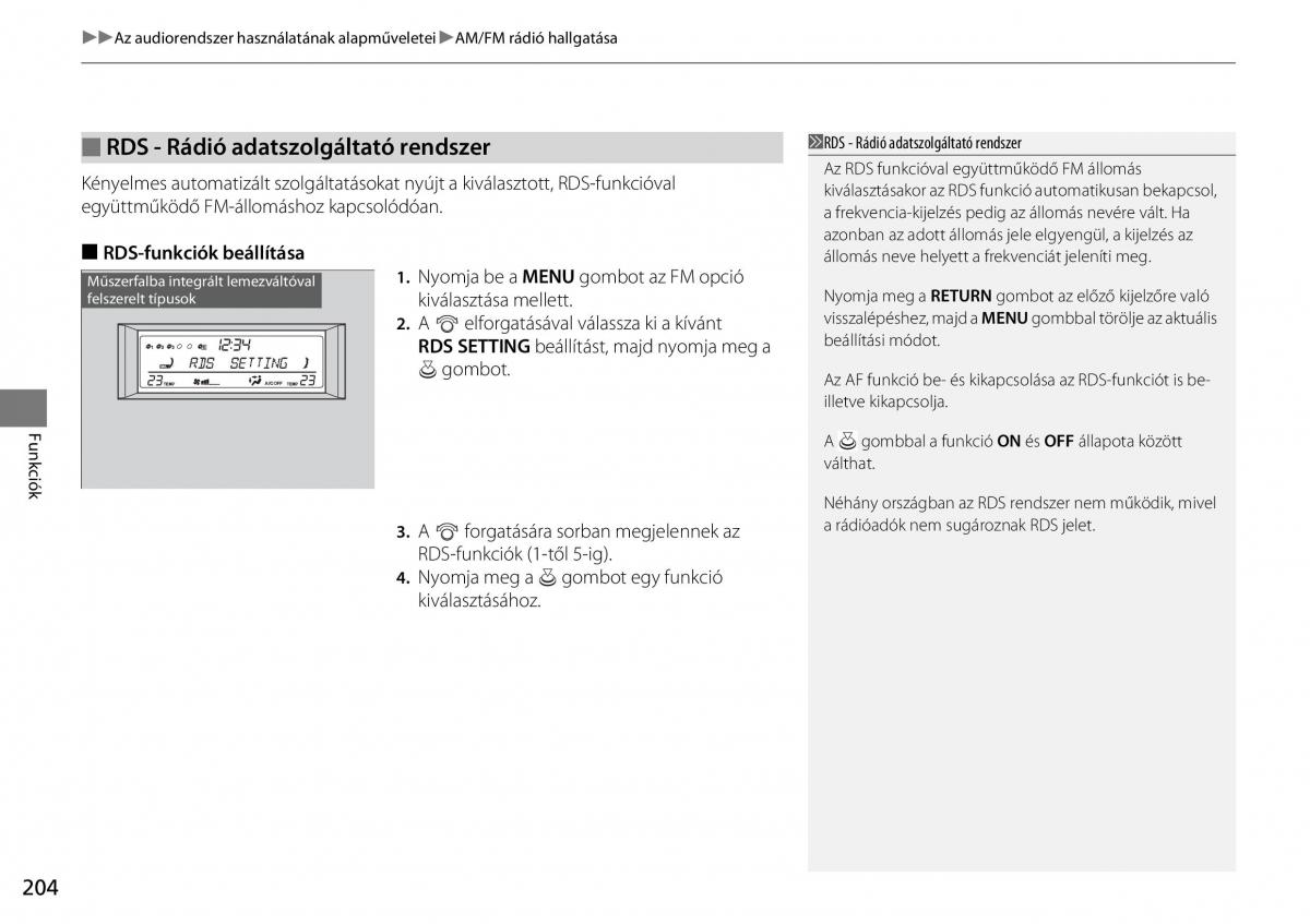 Mercedes Benz A Class W176 Kezelesi utmutato / page 205