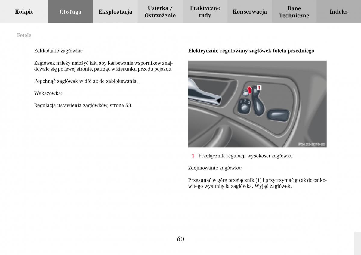 Mercedes Benz C Class W203 Sportcoupe instrukcja obslugi / page 60