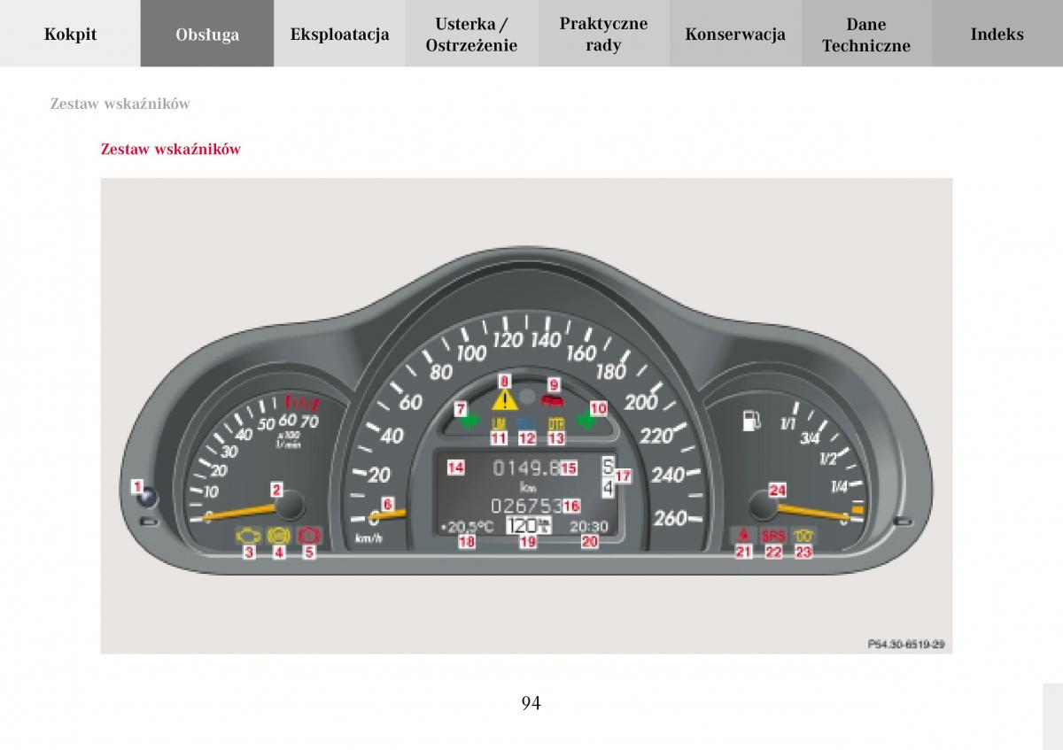 Mercedes Benz C Class W203 Sportcoupe instrukcja obslugi / page 94