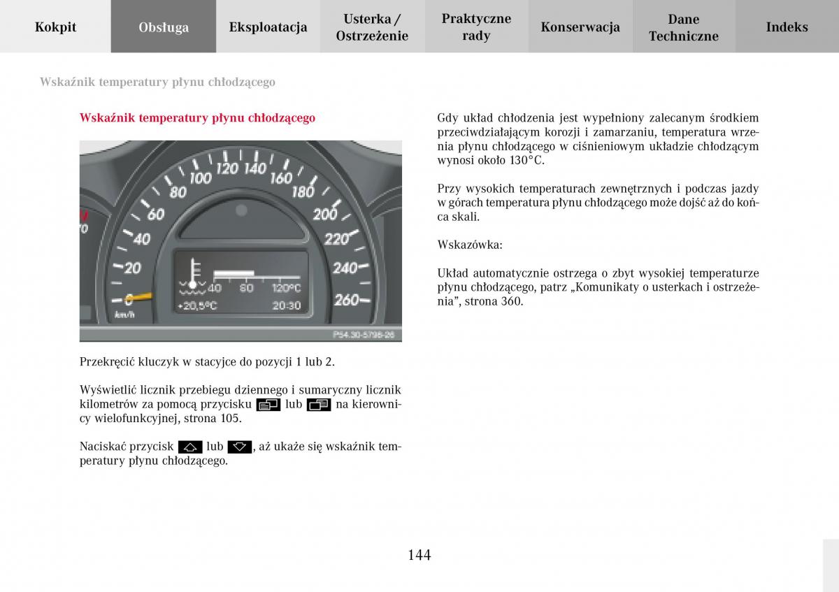 Mercedes Benz C Class W203 Sportcoupe instrukcja obslugi / page 144