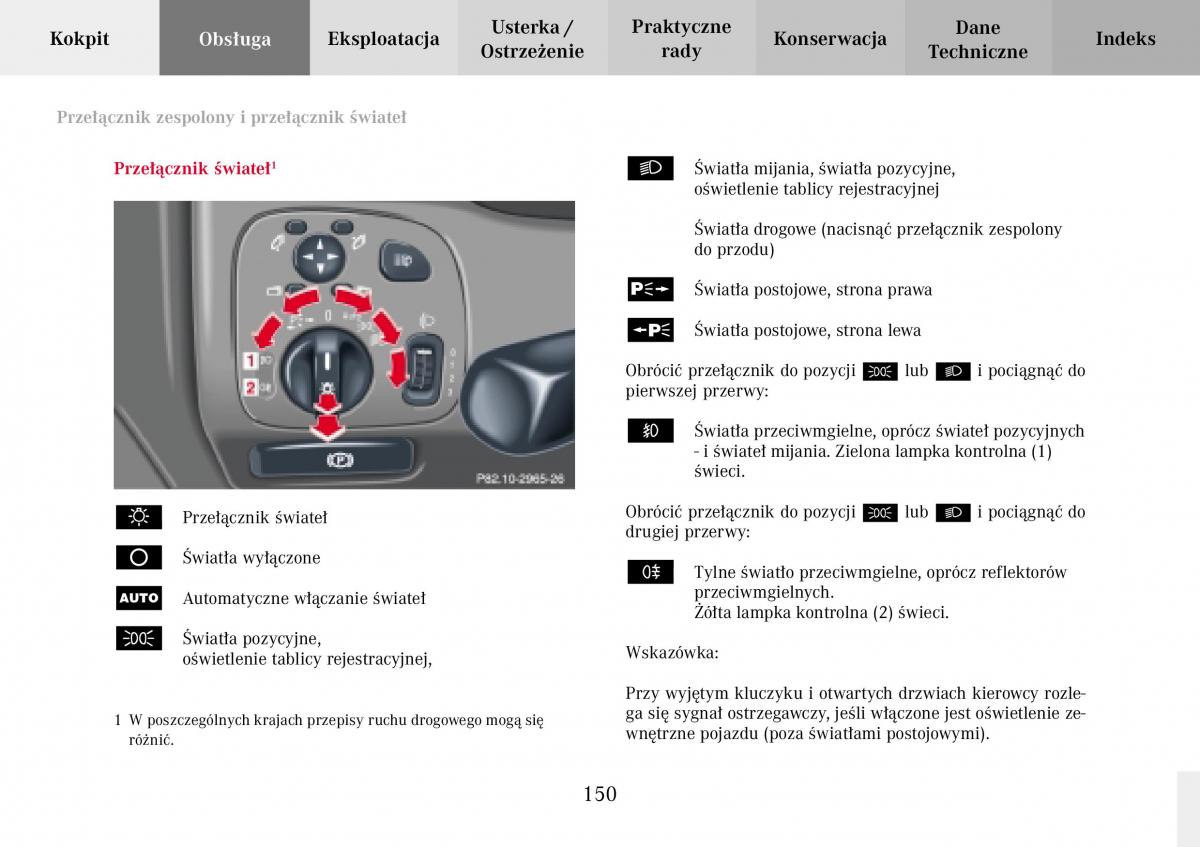 Mercedes Benz C Class W203 Sportcoupe instrukcja obslugi / page 150