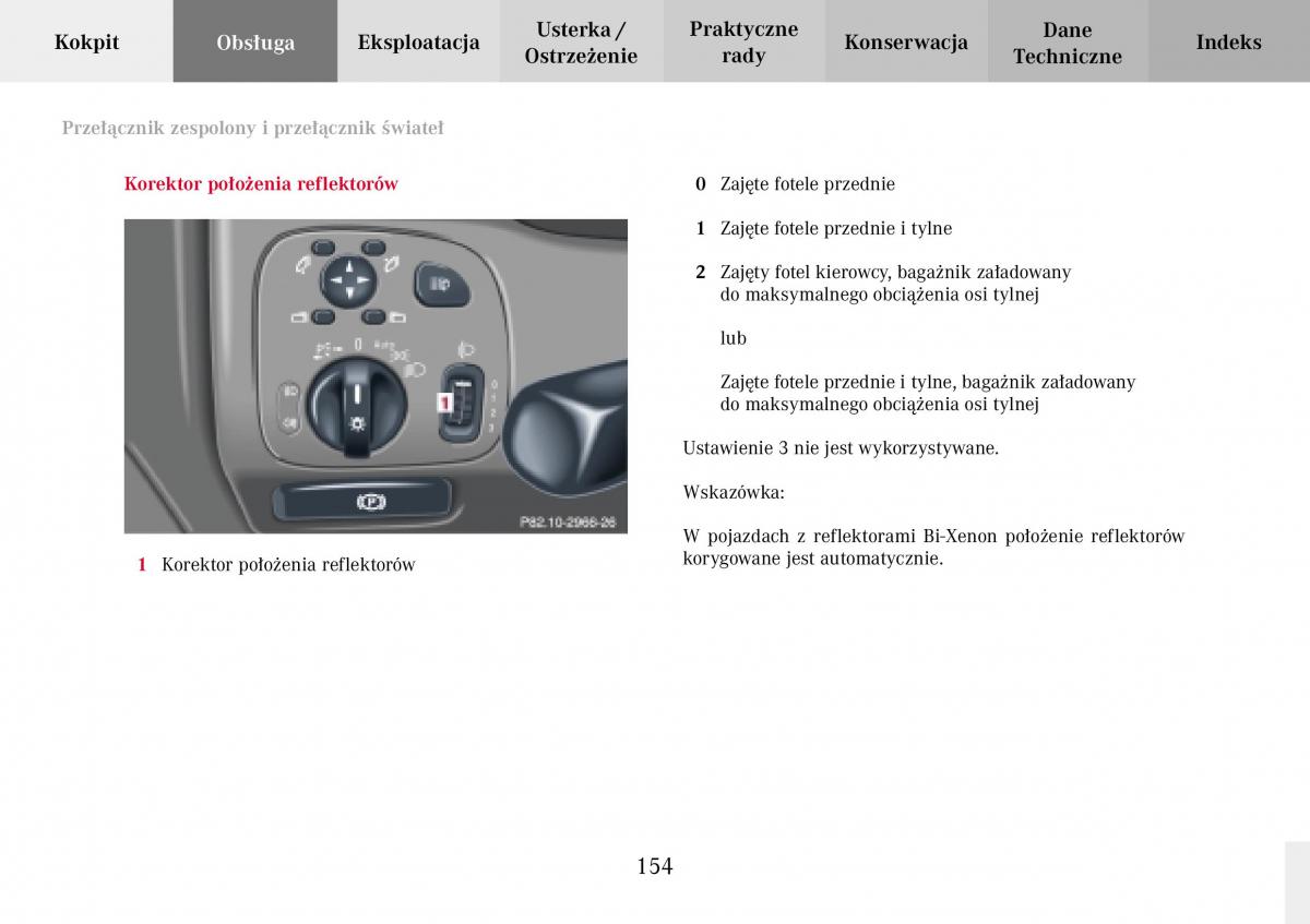 Mercedes Benz C Class W203 Sportcoupe instrukcja obslugi / page 154