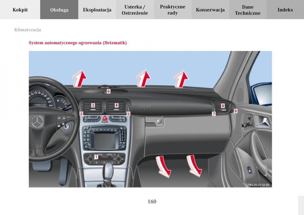 Mercedes Benz C Class W203 Sportcoupe instrukcja obslugi / page 160