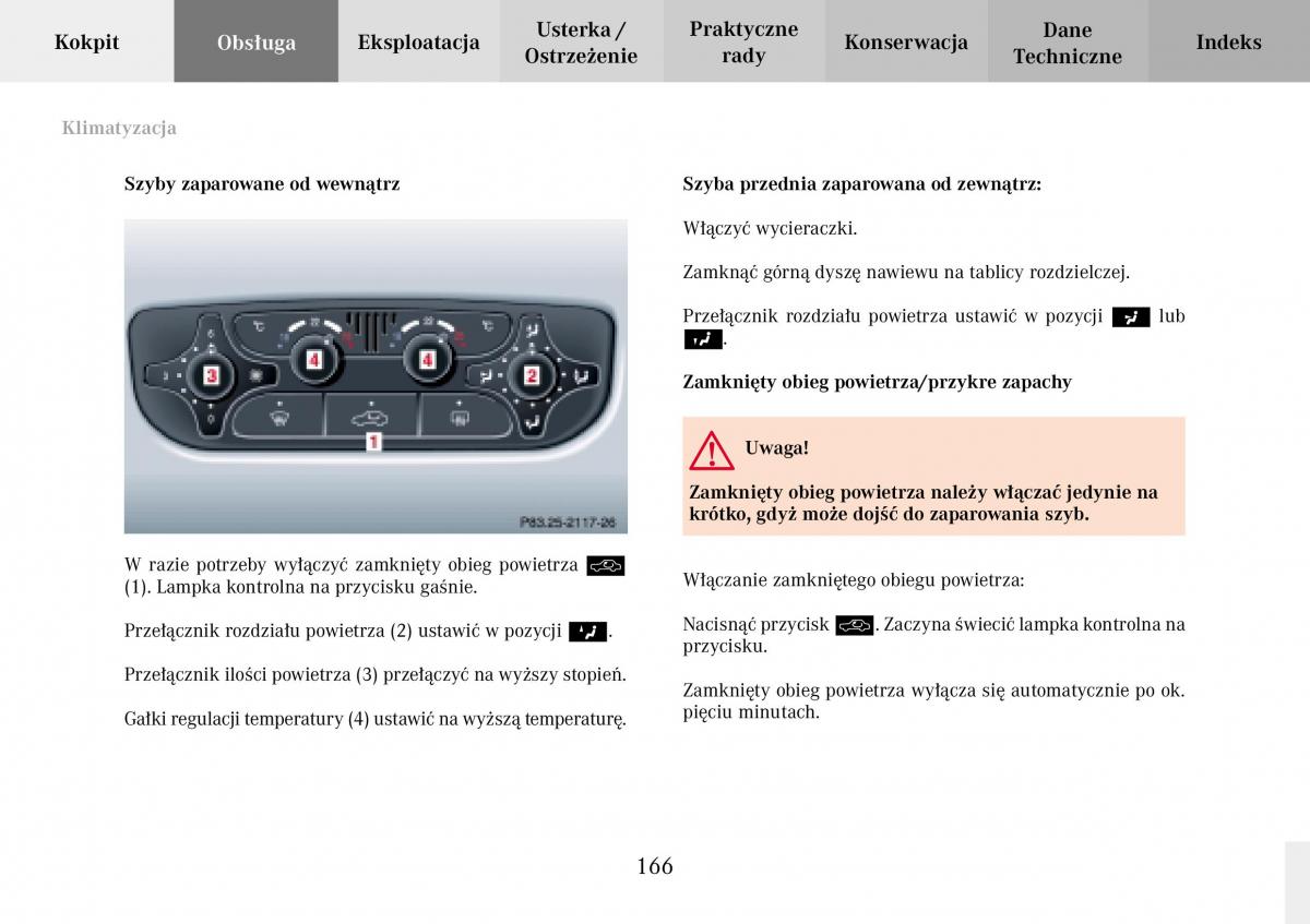 Mercedes Benz C Class W203 Sportcoupe instrukcja obslugi / page 166