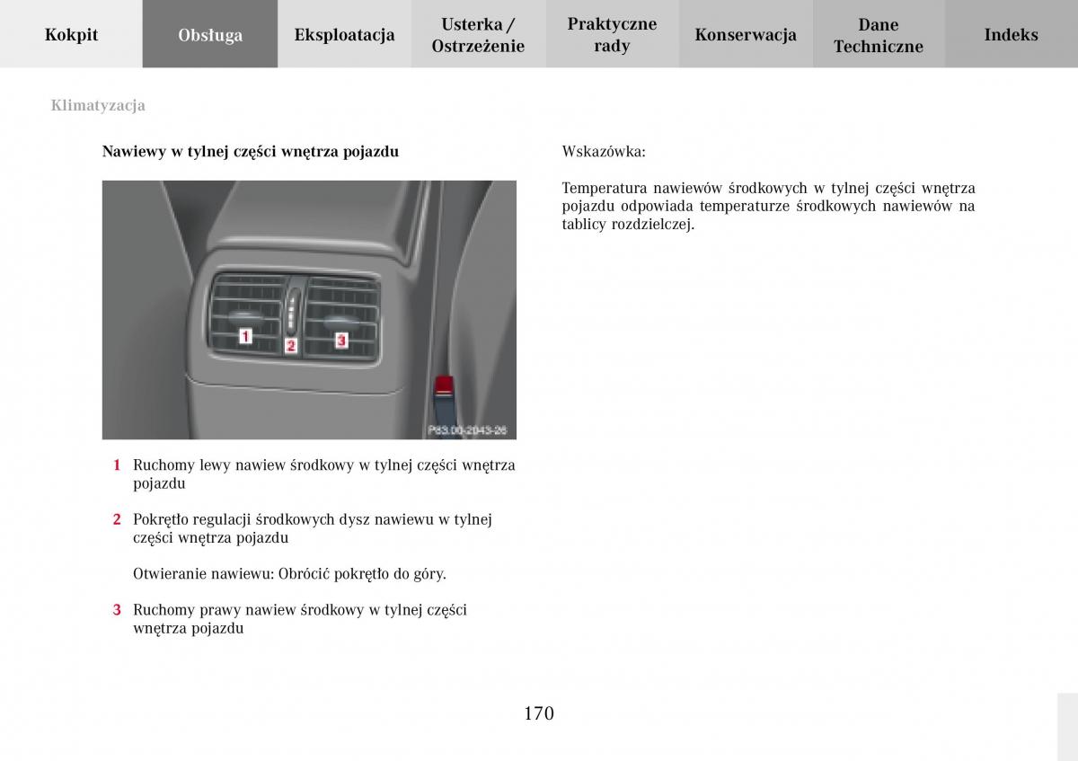 Mercedes Benz C Class W203 Sportcoupe instrukcja obslugi / page 170