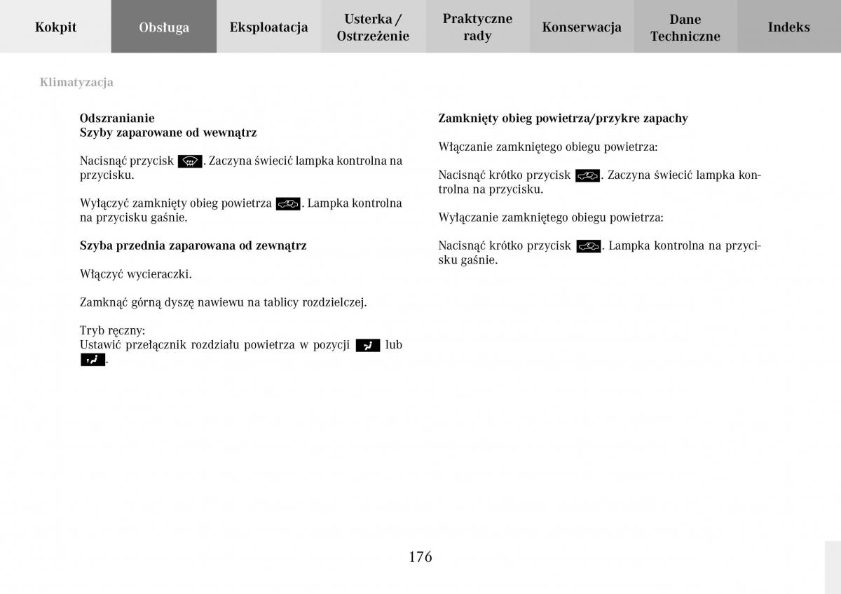 Mercedes Benz C Class W203 Sportcoupe instrukcja obslugi / page 176