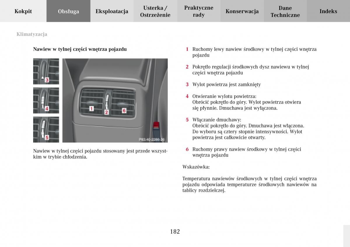 Mercedes Benz C Class W203 Sportcoupe instrukcja obslugi / page 182