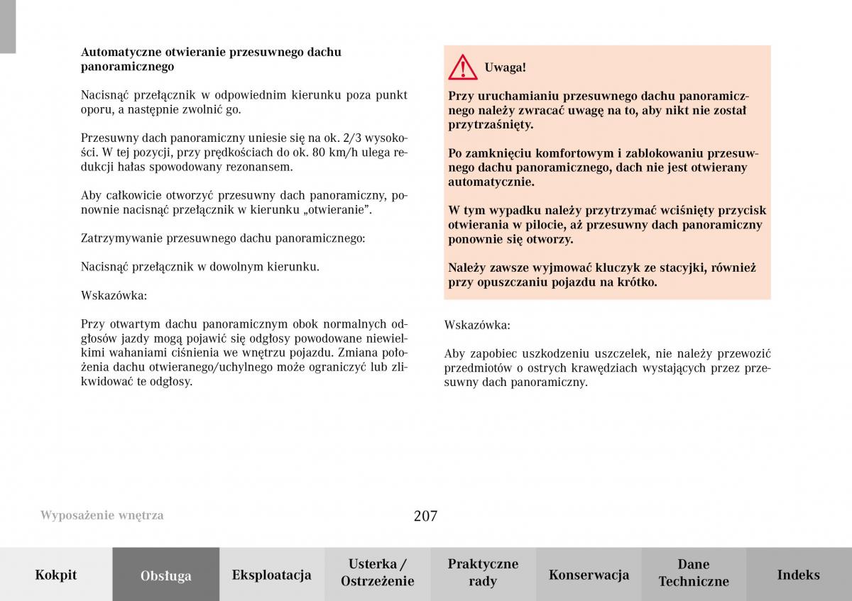 Mercedes Benz C Class W203 Sportcoupe instrukcja obslugi / page 207