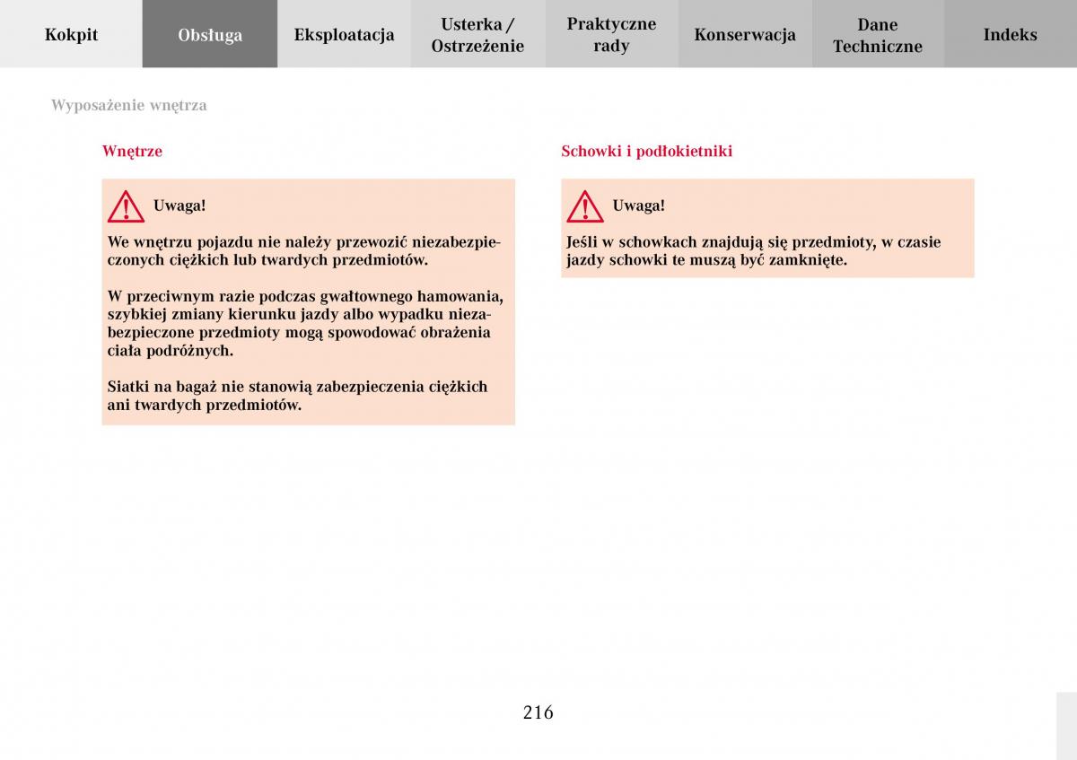 Mercedes Benz C Class W203 Sportcoupe instrukcja obslugi / page 216