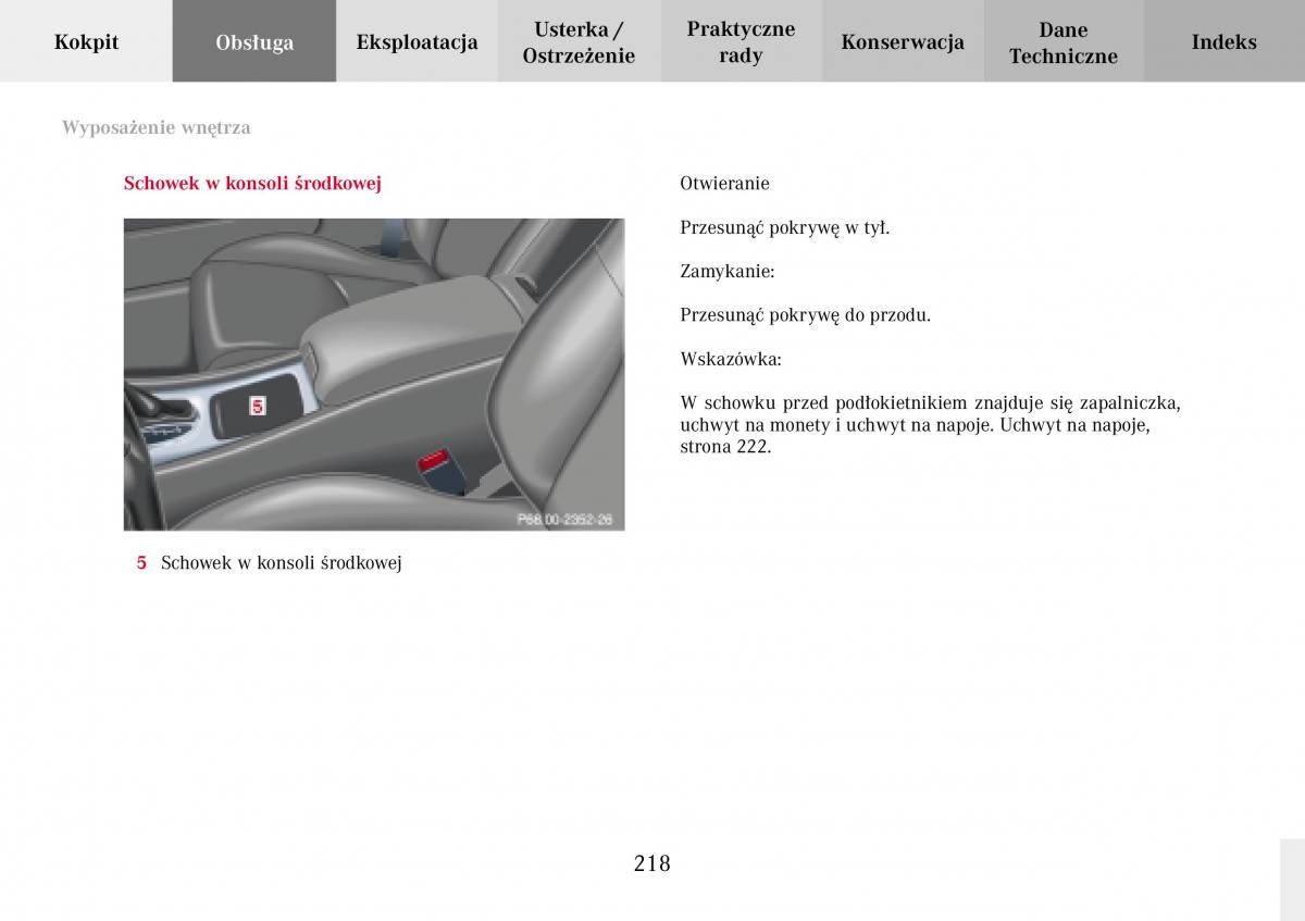 Mercedes Benz C Class W203 Sportcoupe instrukcja obslugi / page 218