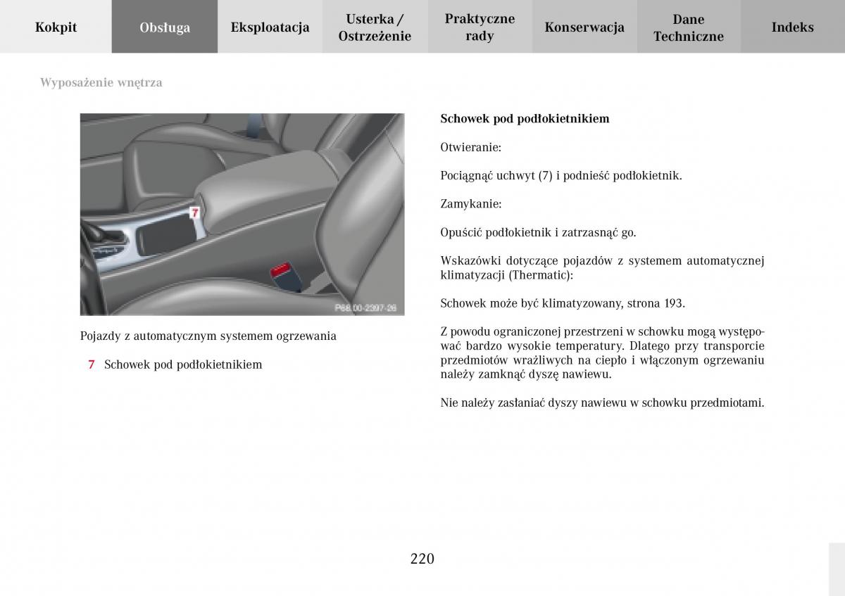 Mercedes Benz C Class W203 Sportcoupe instrukcja obslugi / page 220