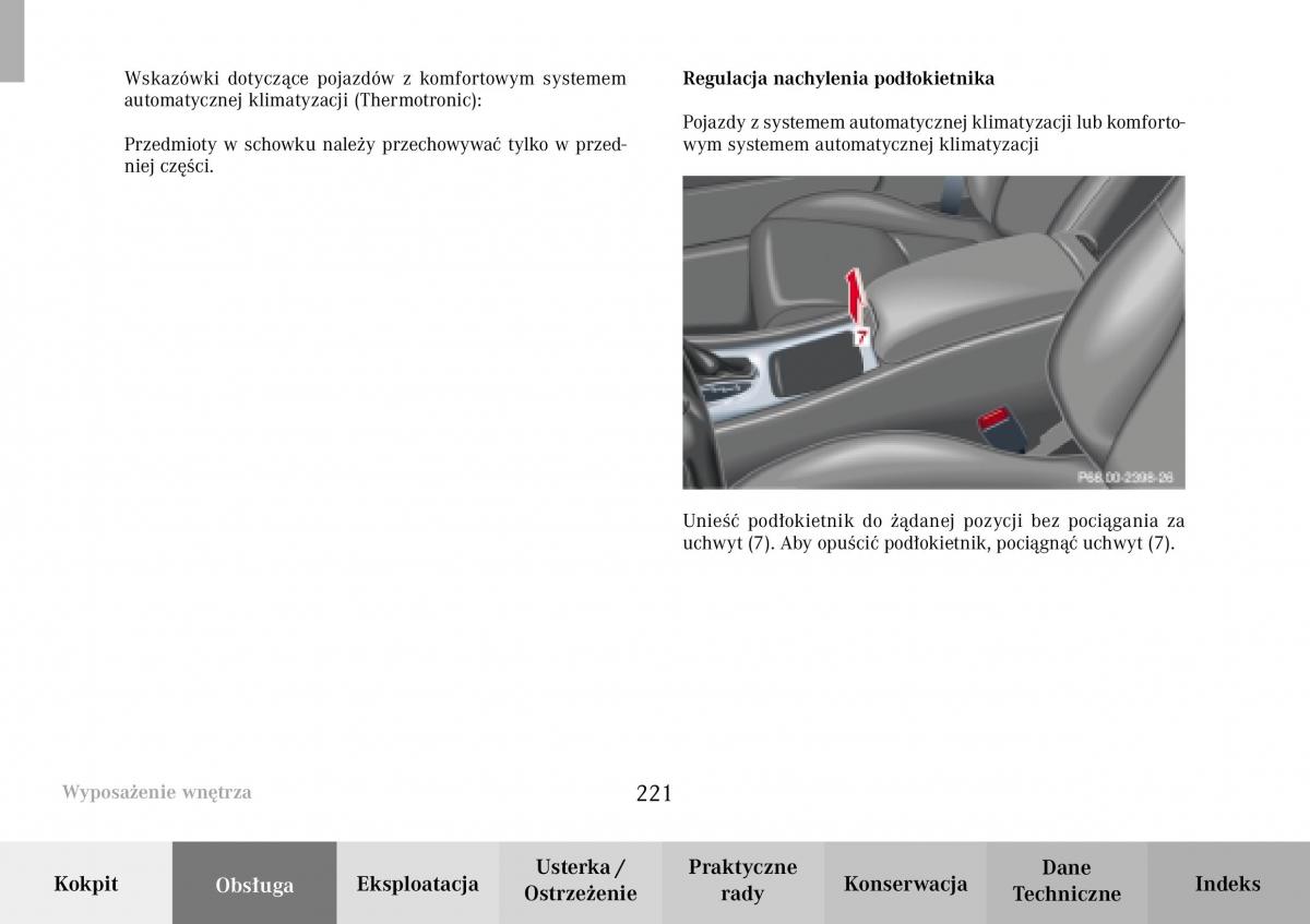 Mercedes Benz C Class W203 Sportcoupe instrukcja obslugi / page 221