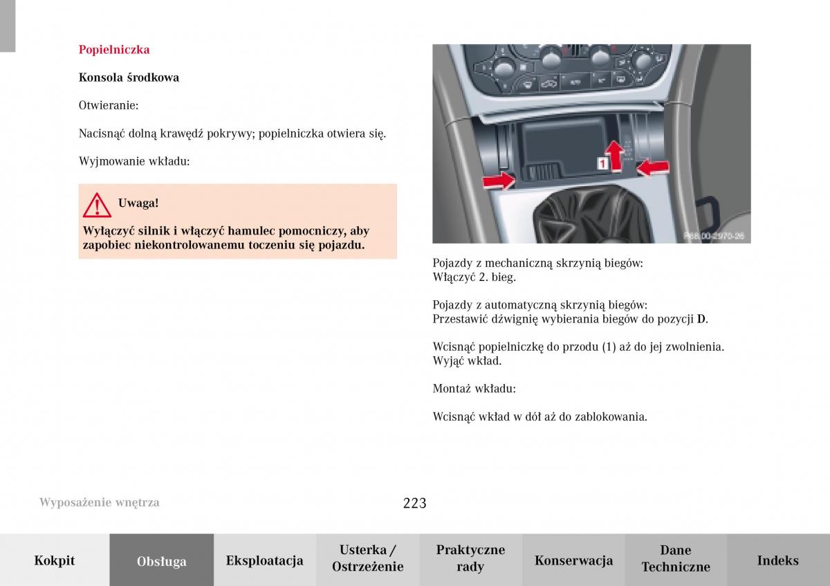 Mercedes Benz C Class W203 Sportcoupe instrukcja obslugi / page 223