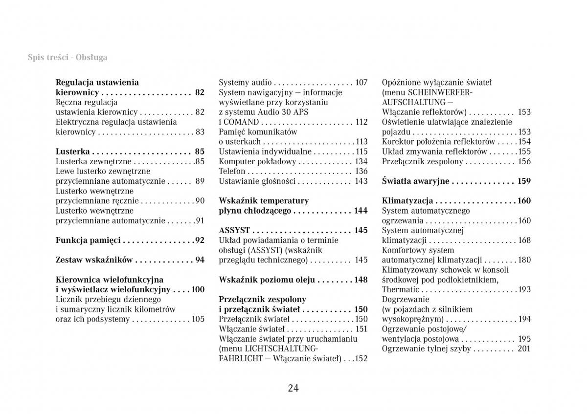 Mercedes Benz C Class W203 Sportcoupe instrukcja obslugi / page 24