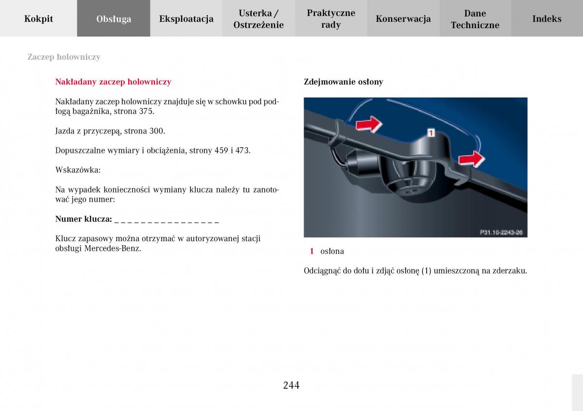 Mercedes Benz C Class W203 Sportcoupe instrukcja obslugi / page 244