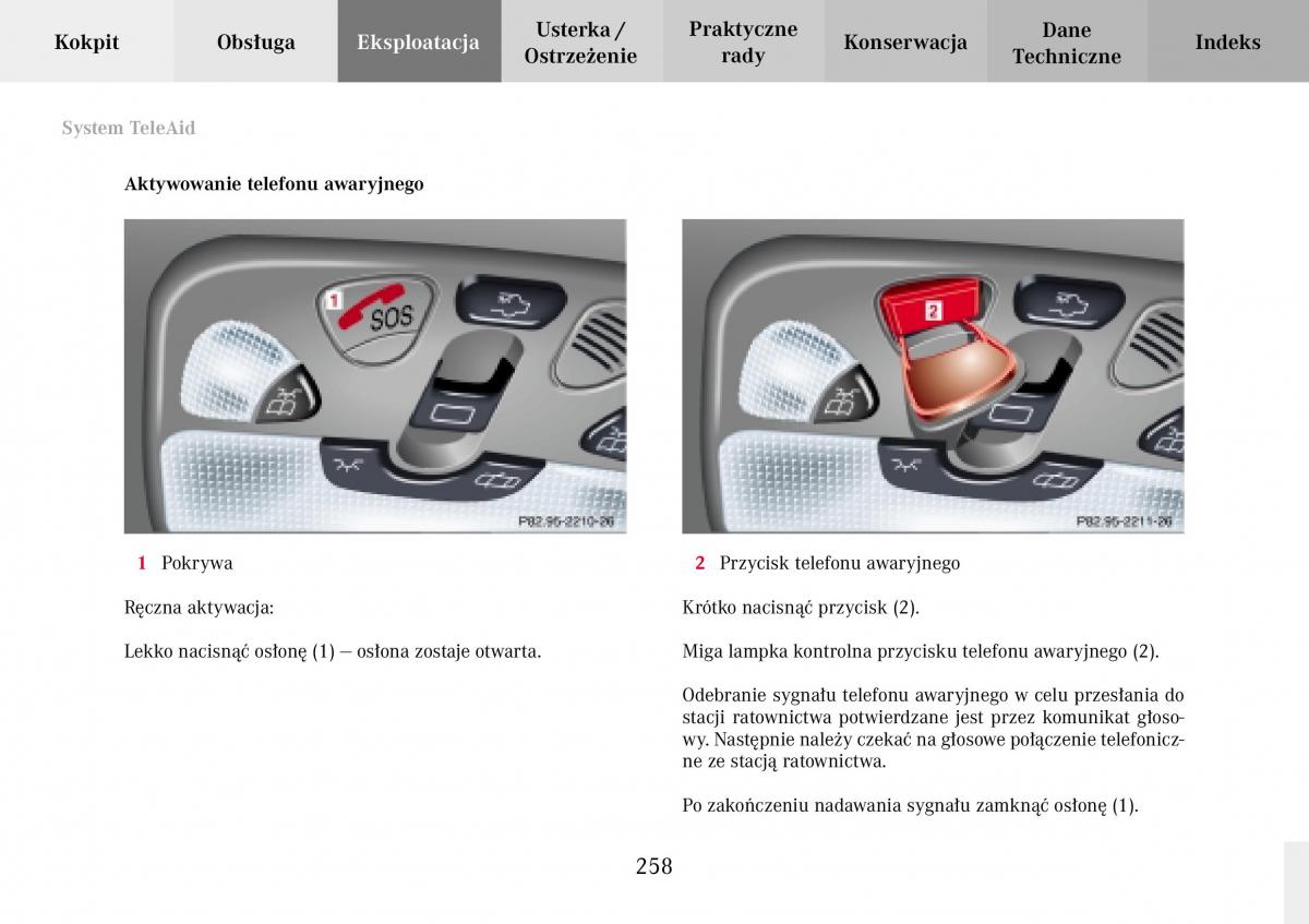 Mercedes Benz C Class W203 Sportcoupe instrukcja obslugi / page 258