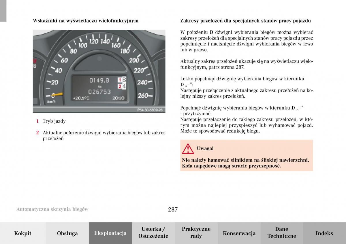 Mercedes Benz C Class W203 Sportcoupe instrukcja obslugi / page 287