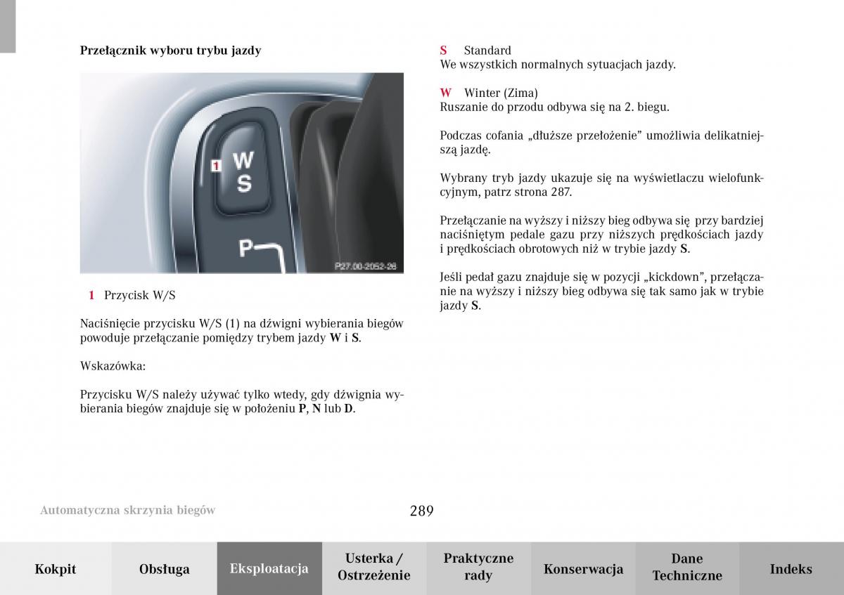 Mercedes Benz C Class W203 Sportcoupe instrukcja obslugi / page 289