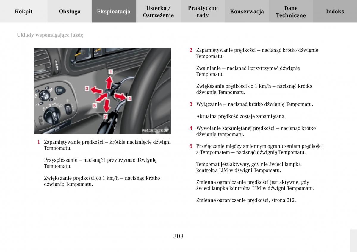 Mercedes Benz C Class W203 Sportcoupe instrukcja obslugi / page 308