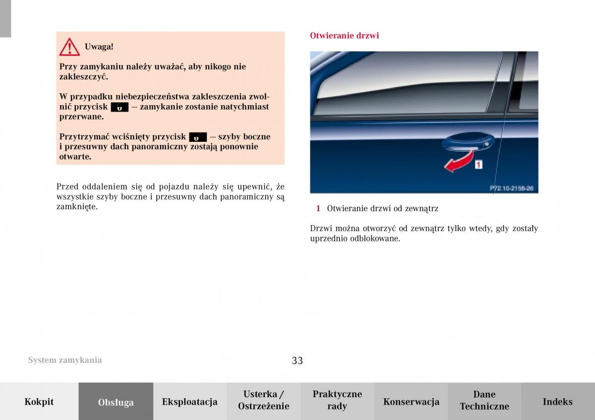 Mercedes Benz C Class W203 Sportcoupe instrukcja obslugi / page 33