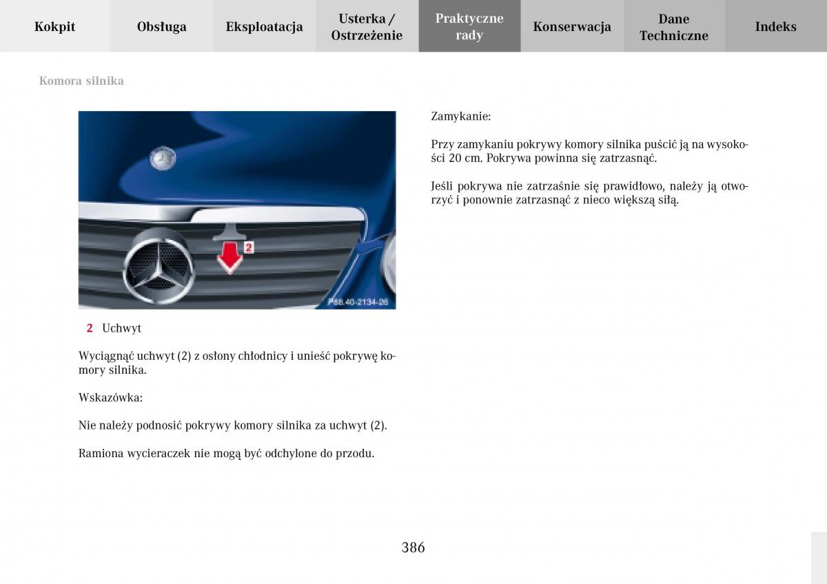 Mercedes Benz C Class W203 Sportcoupe instrukcja obslugi / page 386