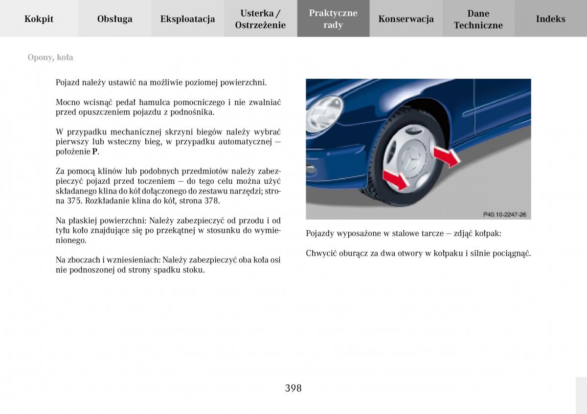 Mercedes Benz C Class W203 Sportcoupe instrukcja obslugi / page 398