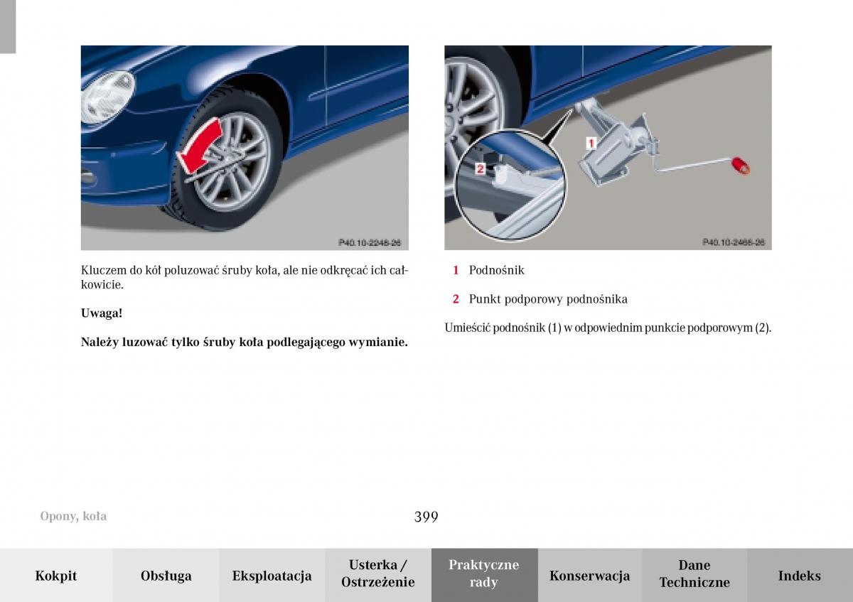 Mercedes Benz C Class W203 Sportcoupe instrukcja obslugi / page 399