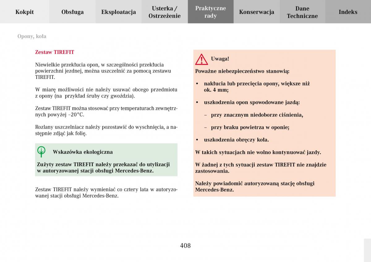 Mercedes Benz C Class W203 Sportcoupe instrukcja obslugi / page 408
