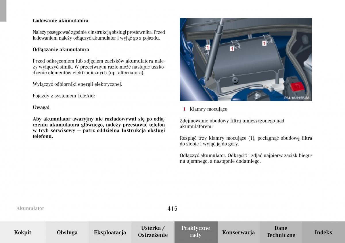 Mercedes Benz C Class W203 Sportcoupe instrukcja obslugi / page 415