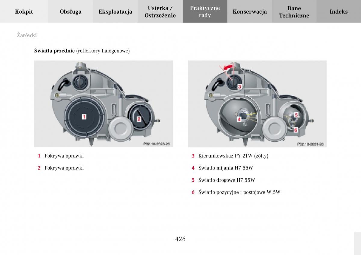 Mercedes Benz C Class W203 Sportcoupe instrukcja obslugi / page 426