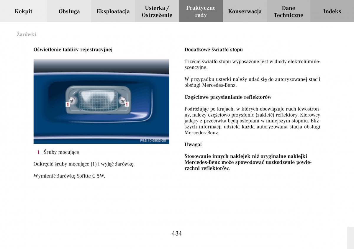 Mercedes Benz C Class W203 Sportcoupe instrukcja obslugi / page 434