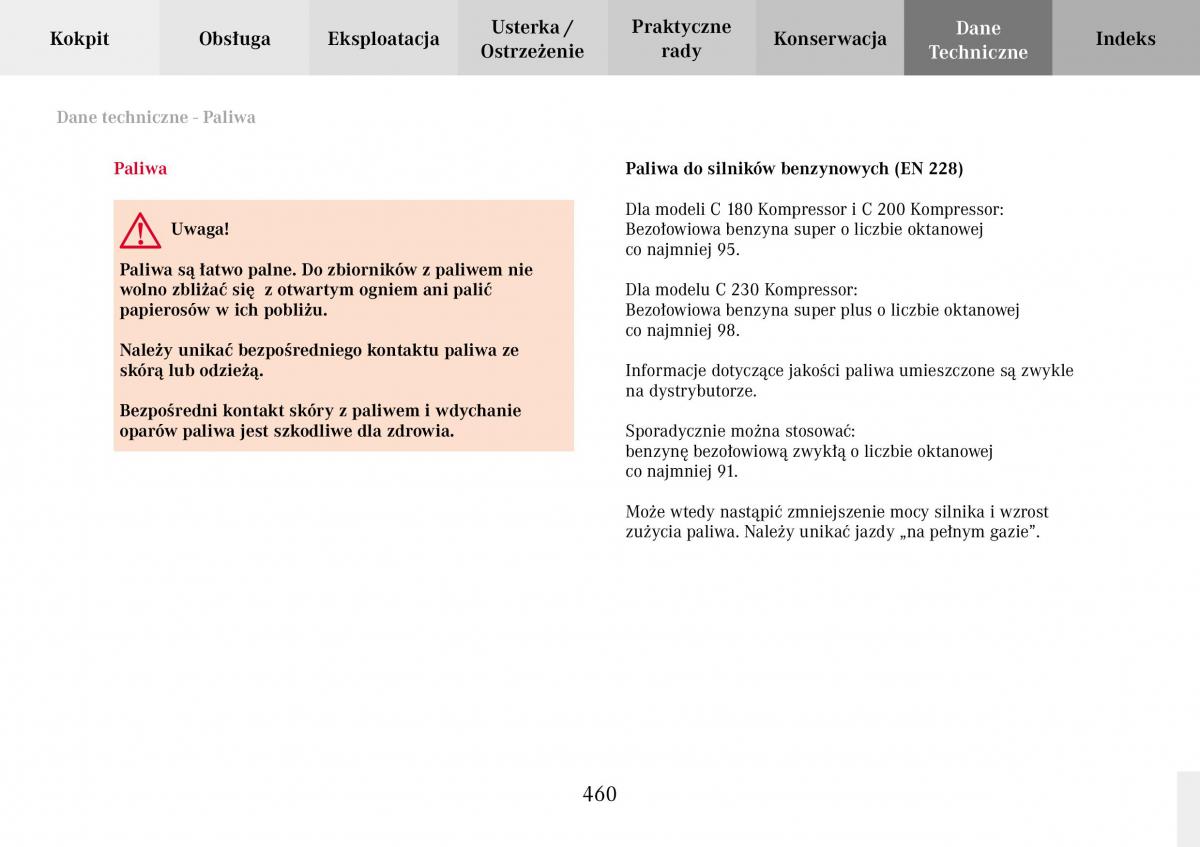 Mercedes Benz C Class W203 Sportcoupe instrukcja obslugi / page 459