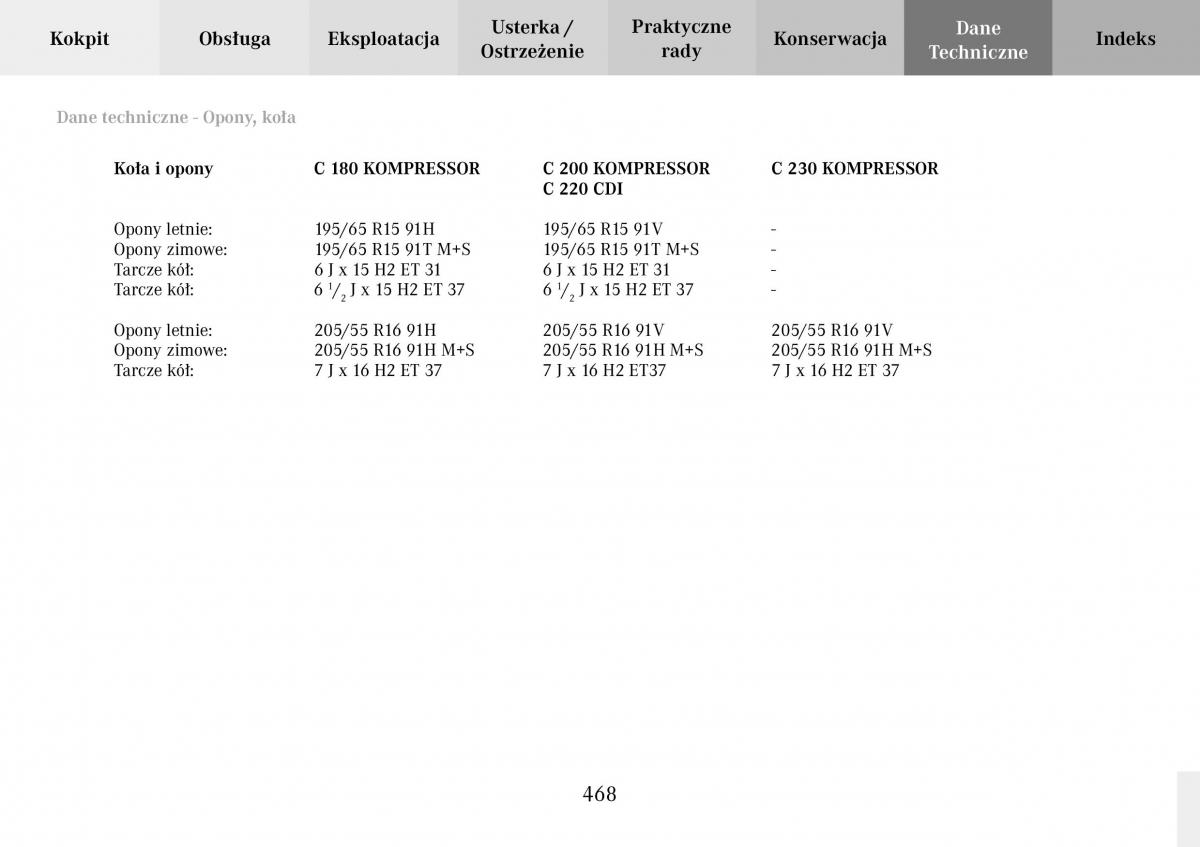 Mercedes Benz C Class W203 Sportcoupe instrukcja obslugi / page 467