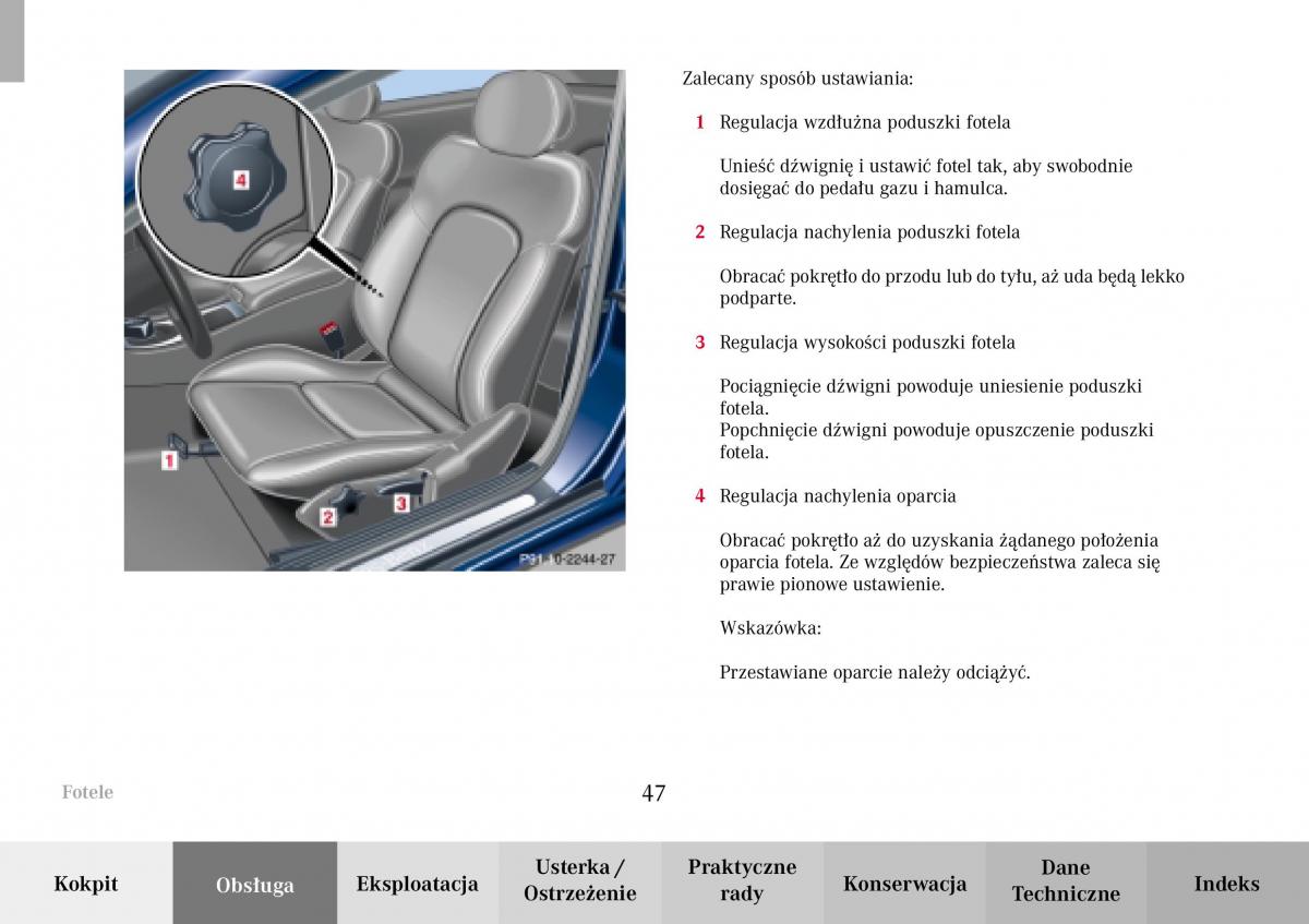 Mercedes Benz C Class W203 Sportcoupe instrukcja obslugi / page 47