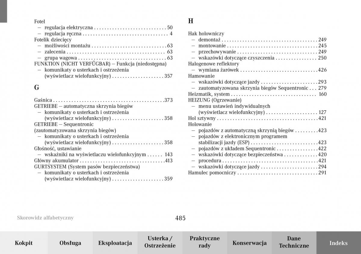 Mercedes Benz C Class W203 Sportcoupe instrukcja obslugi / page 483