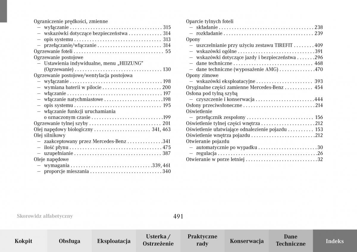 Mercedes Benz C Class W203 Sportcoupe instrukcja obslugi / page 489