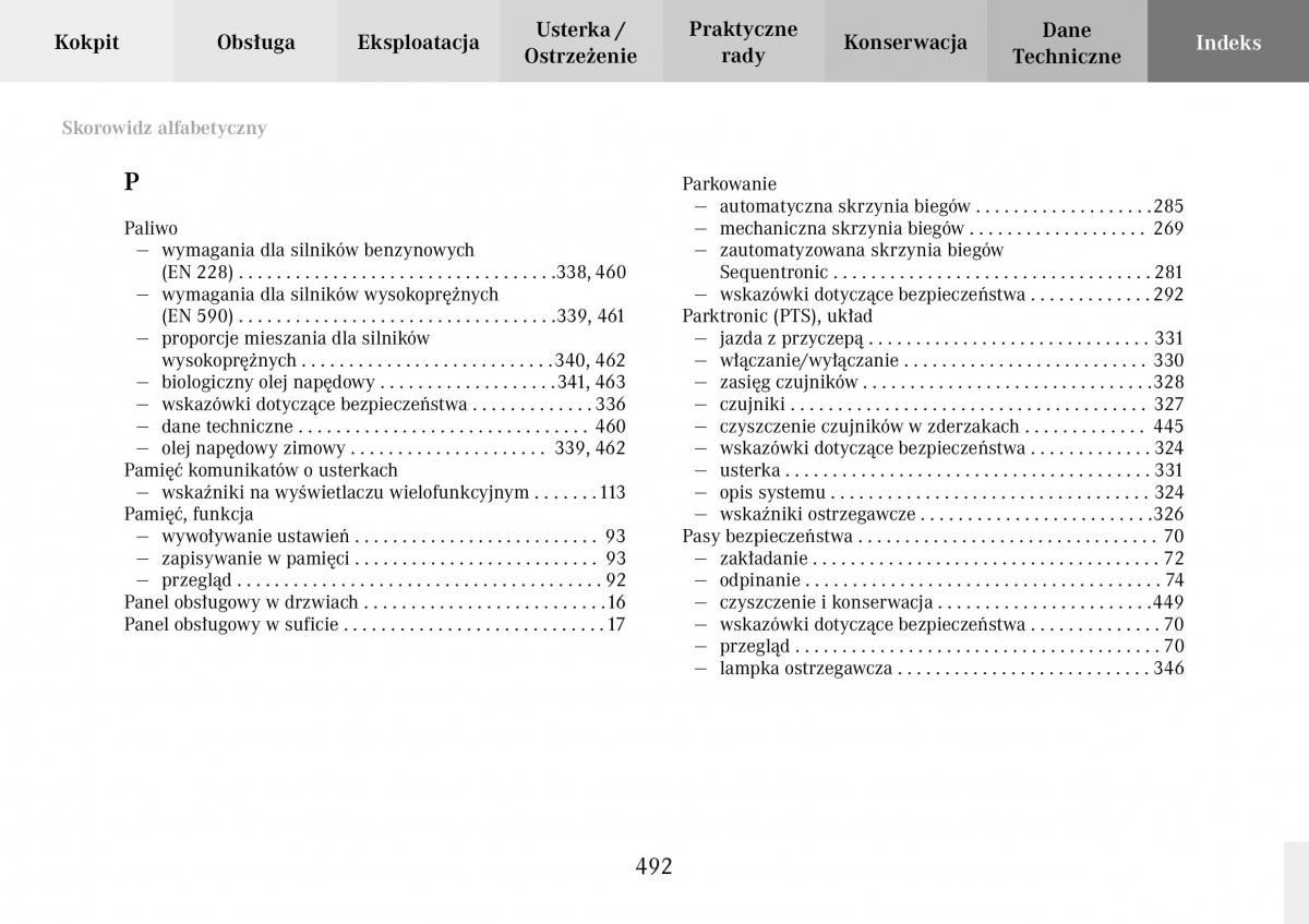 Mercedes Benz C Class W203 Sportcoupe instrukcja obslugi / page 490