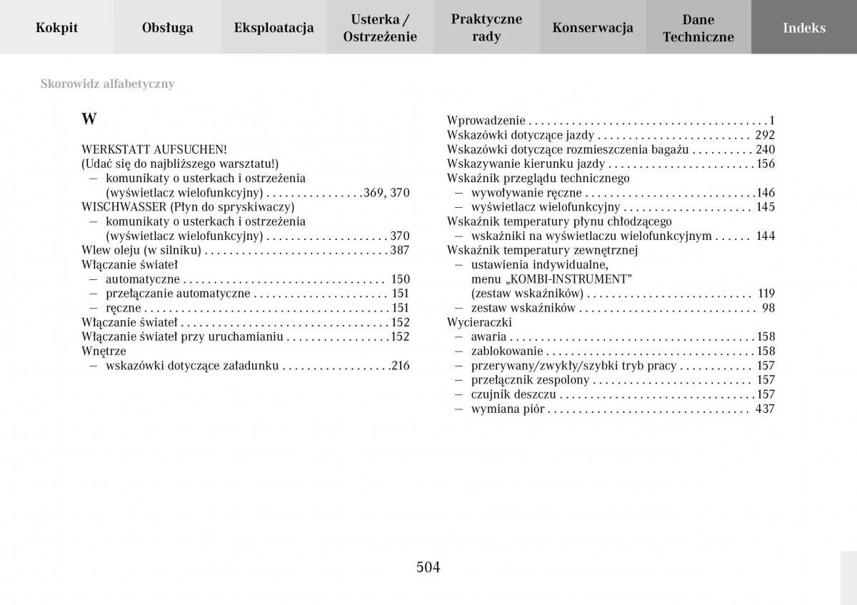 Mercedes Benz C Class W203 Sportcoupe instrukcja obslugi / page 502