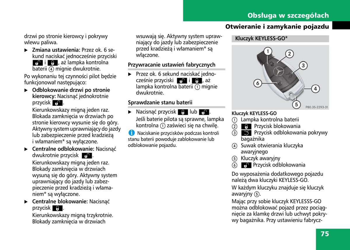 Mercedes Benz C Class W204 instrukcja obslugi / page 77