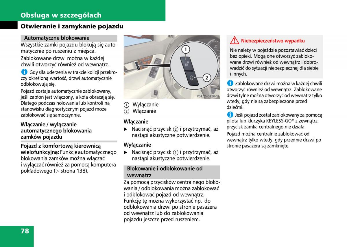 Mercedes Benz C Class W204 instrukcja obslugi / page 80