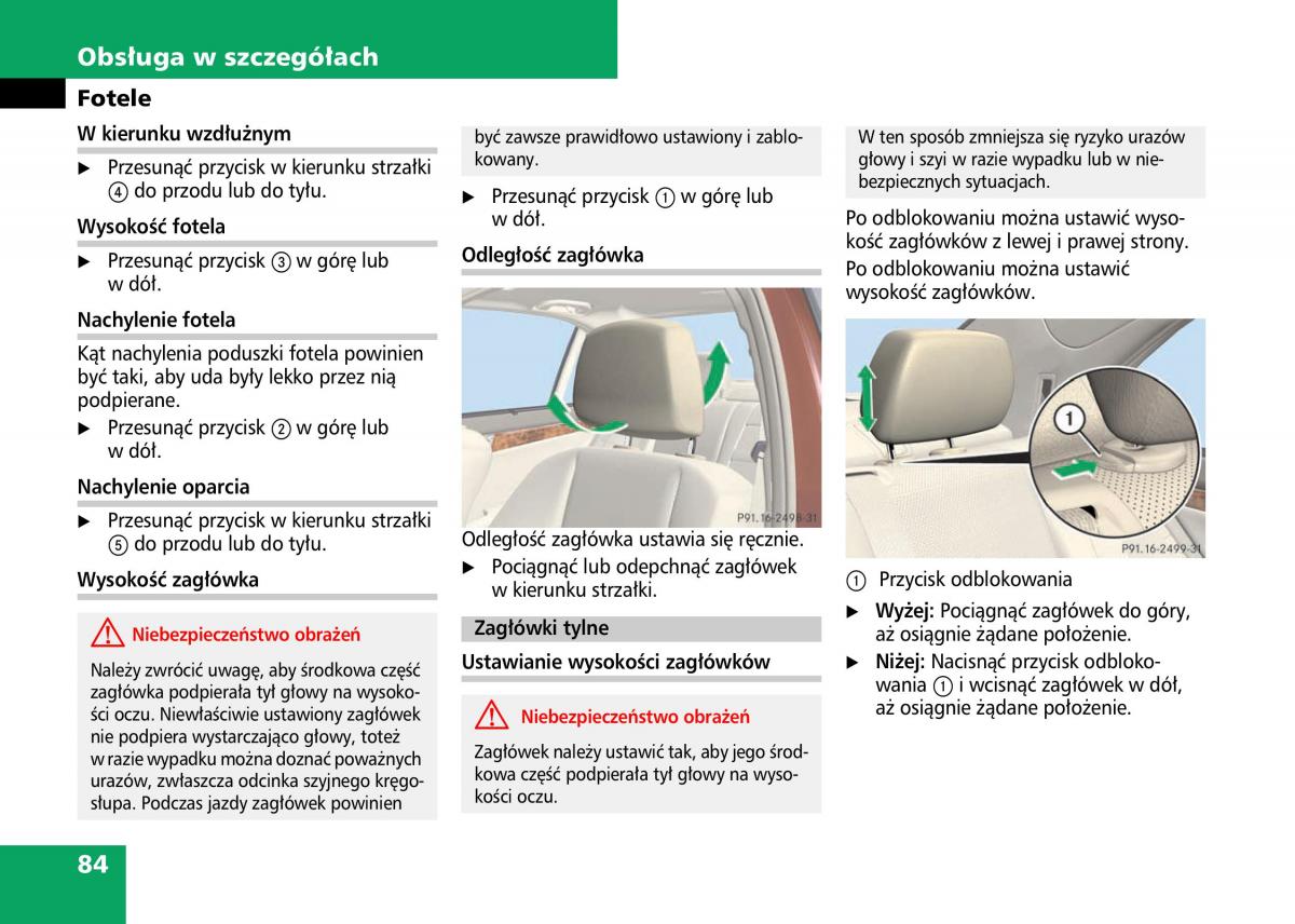 Mercedes Benz C Class W204 instrukcja obslugi / page 86