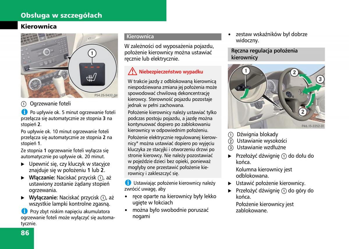 Mercedes Benz C Class W204 instrukcja obslugi / page 88