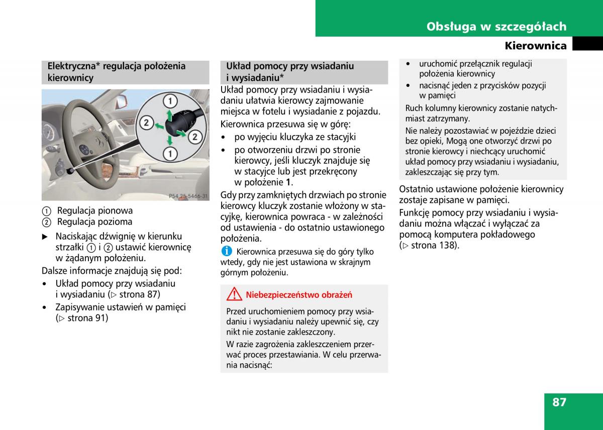 Mercedes Benz C Class W204 instrukcja obslugi / page 89