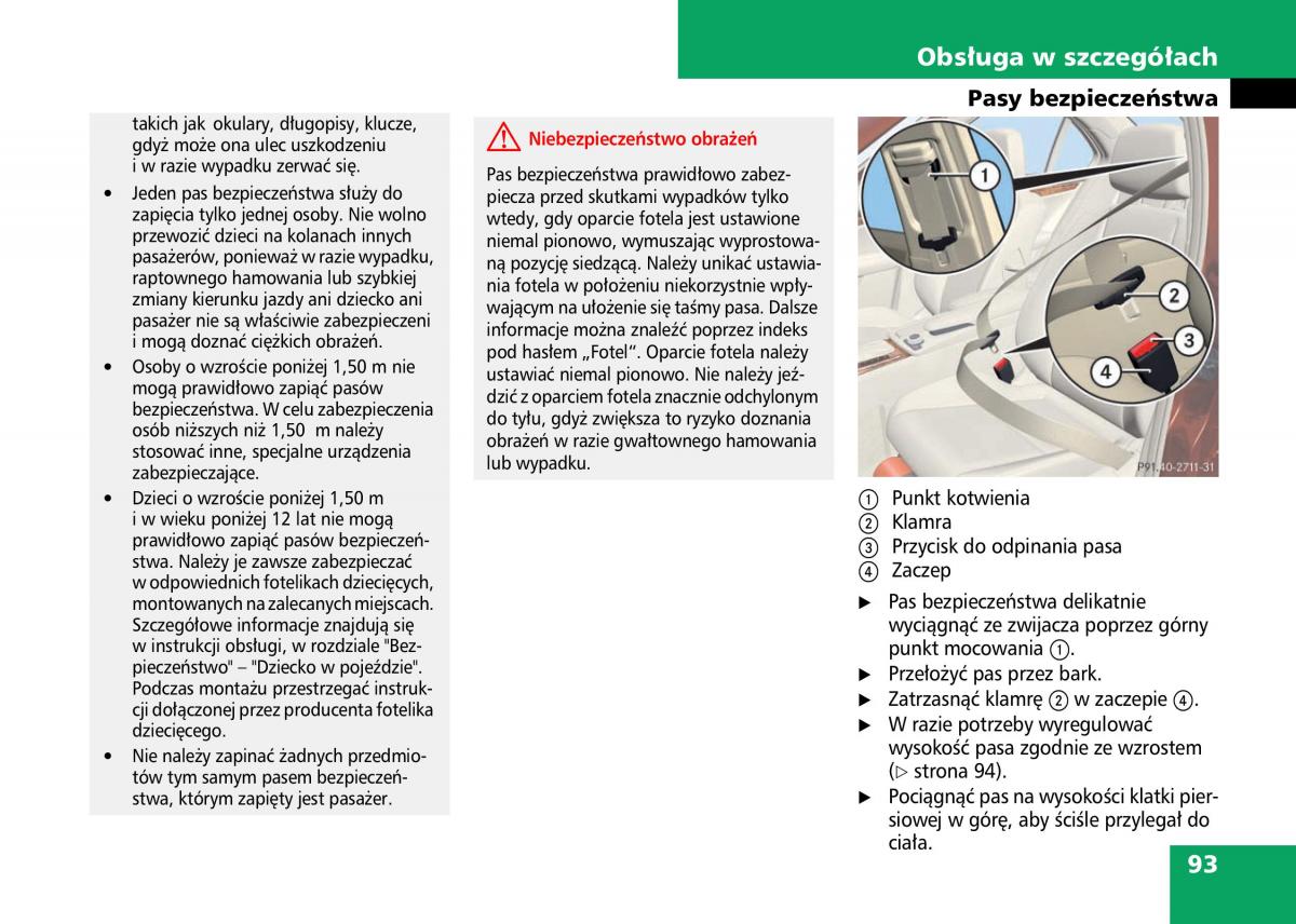 Mercedes Benz C Class W204 instrukcja obslugi / page 95