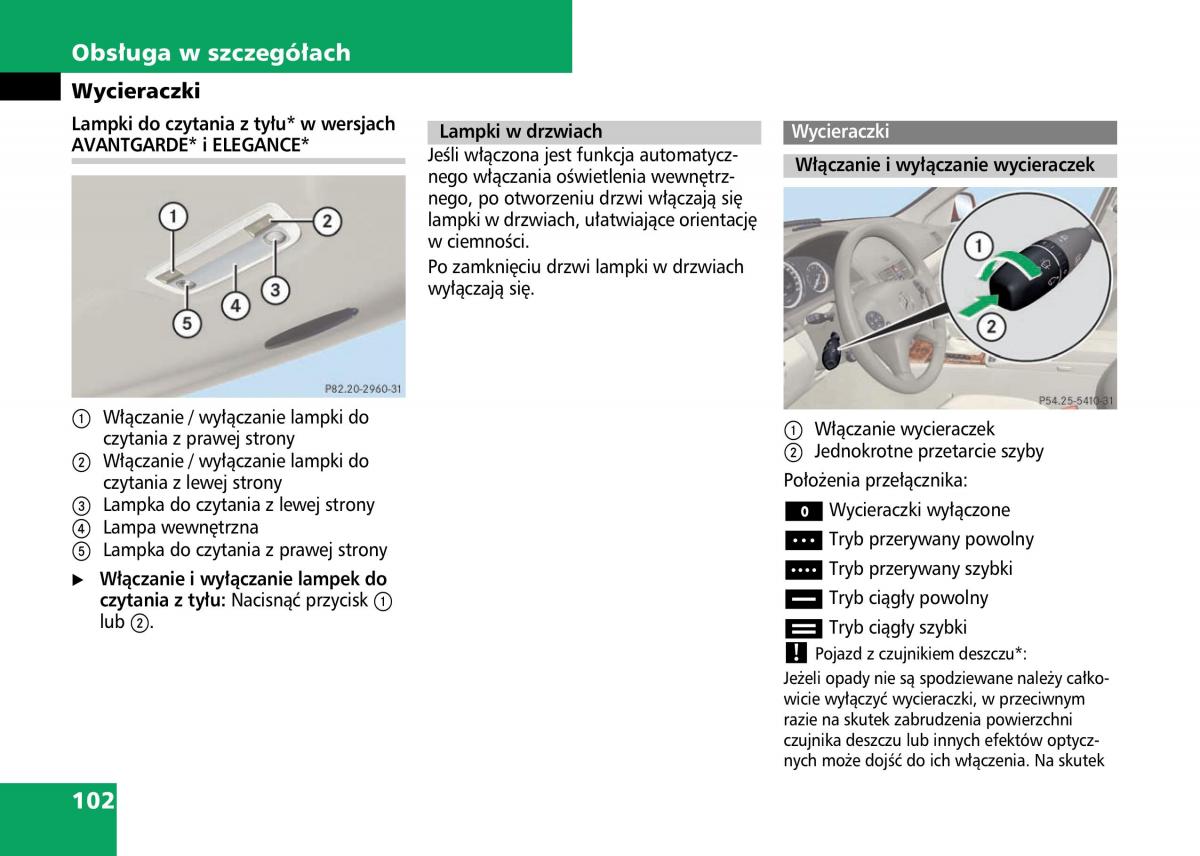 Mercedes Benz C Class W204 instrukcja obslugi / page 104