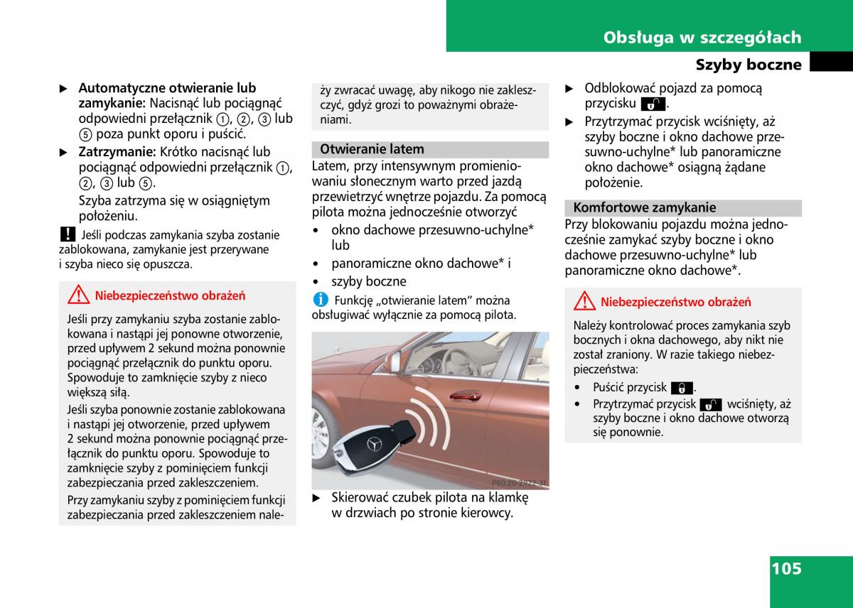 Mercedes Benz C Class W204 instrukcja obslugi / page 107